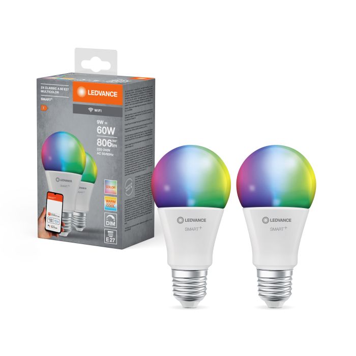 Лампа світлодіодна SMART WIFI A60 9W RGBW E27 2 шт LEDVANCE
