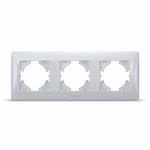 Рамка срібний шовк на 3 місця горизонтальна BINERA, Videx