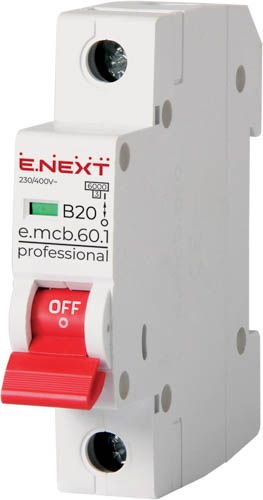 Автоматичний вимикач E.Next e.mcb.pro.60.1.B 20А 1P B 6кА (p041009)