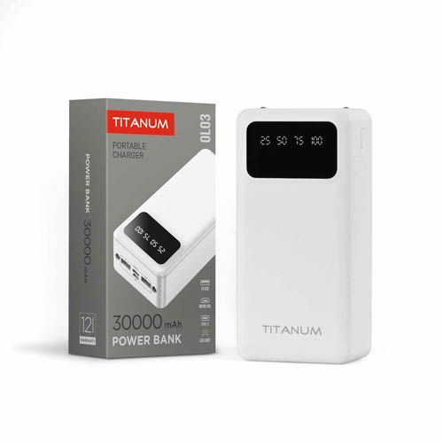 Повербанк 30000mAh OL03 White, TITANUM