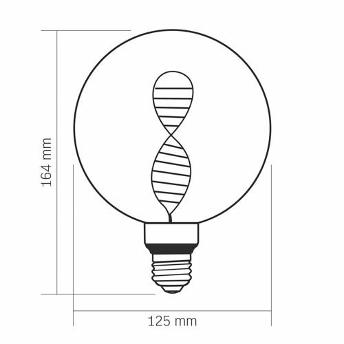 Лампа світлодіодна Filament VL-DNA-G125-A 3.5Вт E27 1800К Amber, Videx