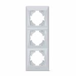 Рамка срібний шовк на 3 місця вертикальна BINERA, Videx