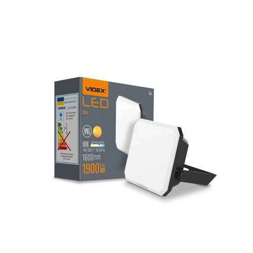 Прожектор світлодіодний F3 20Вт 5000К 220V чорний, Videx