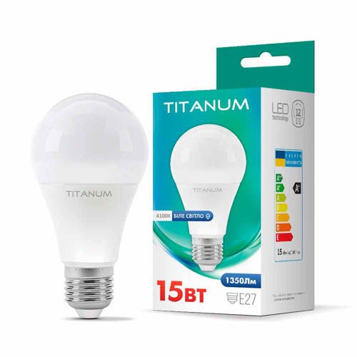 Лампа світлодіодна A65 15Вт E27 4100К, TITANUM