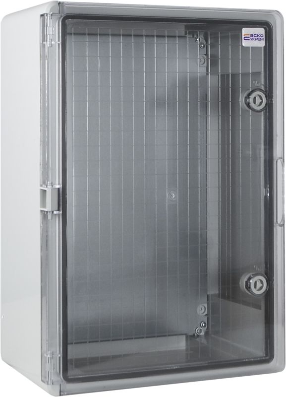 Корпус з АБС-пластику, прозорі дверцята, 35*50*19, ІР65, серії UBox, АСКО-УКРЕМ