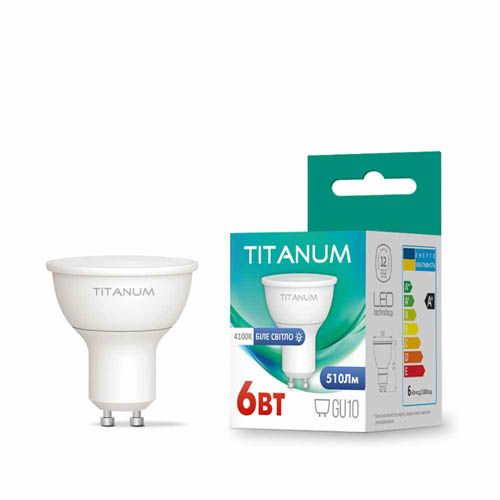 Лампа світлодіодна MR16 6Вт GU10 4100К, TITANUM