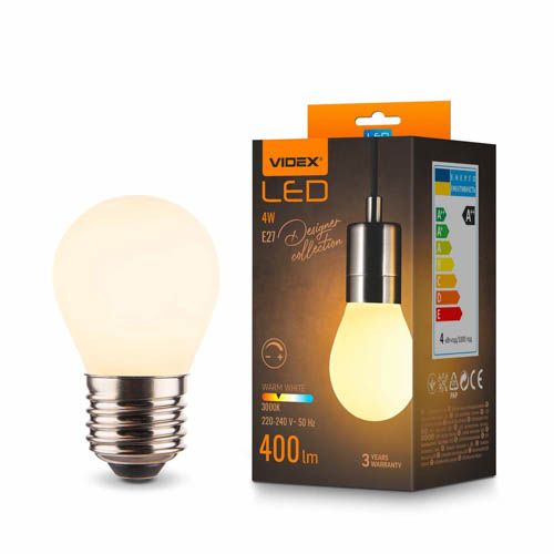 Лампа світлодіодна Filament VL-DG45MO 4Вт E27 3000К Porcelain dimmable, Videx