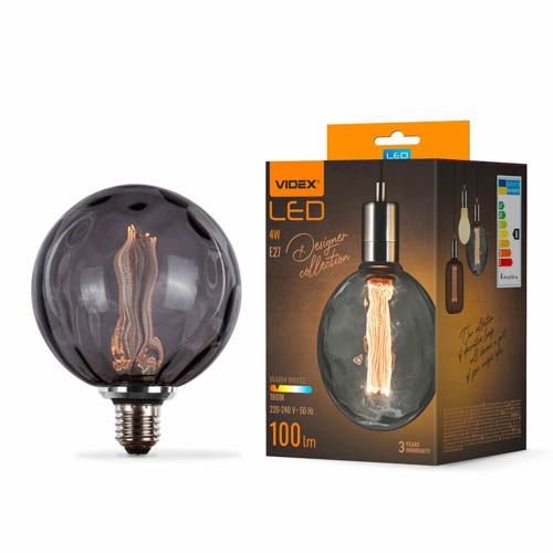 Лампа світлодіодна Filament VL-DI-G125FC1980S 4Вт E27 1800К Smoke, Videx