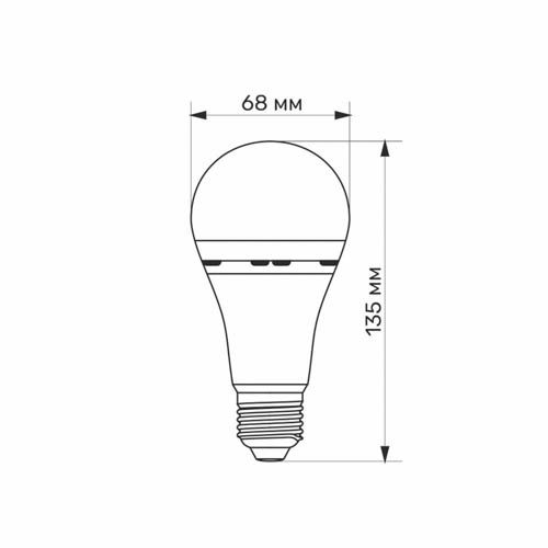 Лампа світлодіодна акумуляторна A68 10Вт E27 4000К 220V, TITANUM