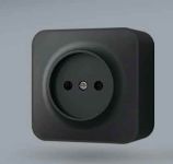 Розетка зовнішня одинарна чорний графіт BINERA IP20, Videx