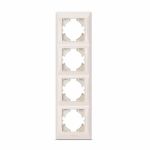 Рамка кремова 4 місця вертикальна BINERA, Videx