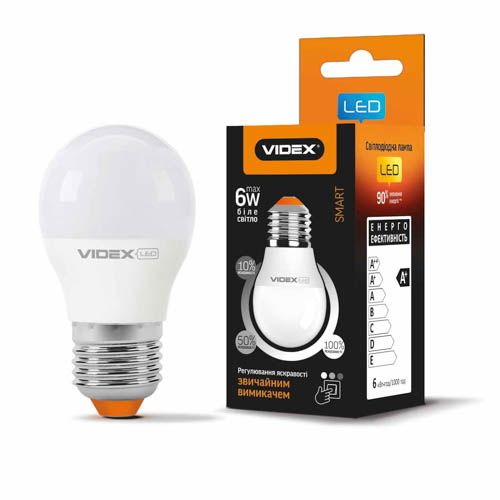 Лампа світлодіодна G45eD3 6Вт E27 4100К 220V, Videx