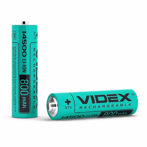 Акумулятор Li-Ion 14500(без захисту) 800mAh bulk10, Videx
