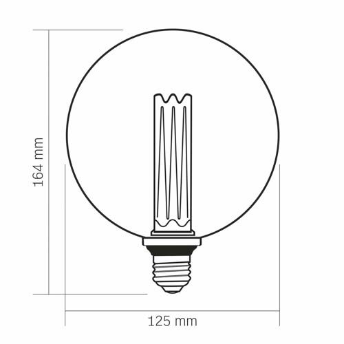 Лампа світлодіодна Filament VL-DI-G125FC1980S 4Вт E27 1800К Smoke, Videx
