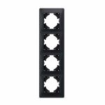 Рамка чорний графіт на 4 місця вертикальна BINERA, Videx