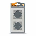 Рамка срібний алюміній на 2 місця вертикальна BINERA, Videx