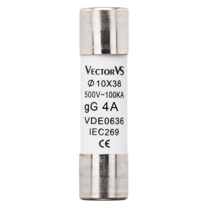 Запобіжник циліндричний Vector VS GENESIS 10x38 4A 500V AC