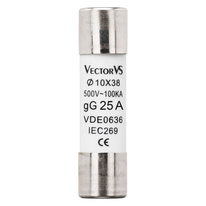Запобіжник циліндричний Vector VS GENESIS 10x38 25A 500V AC