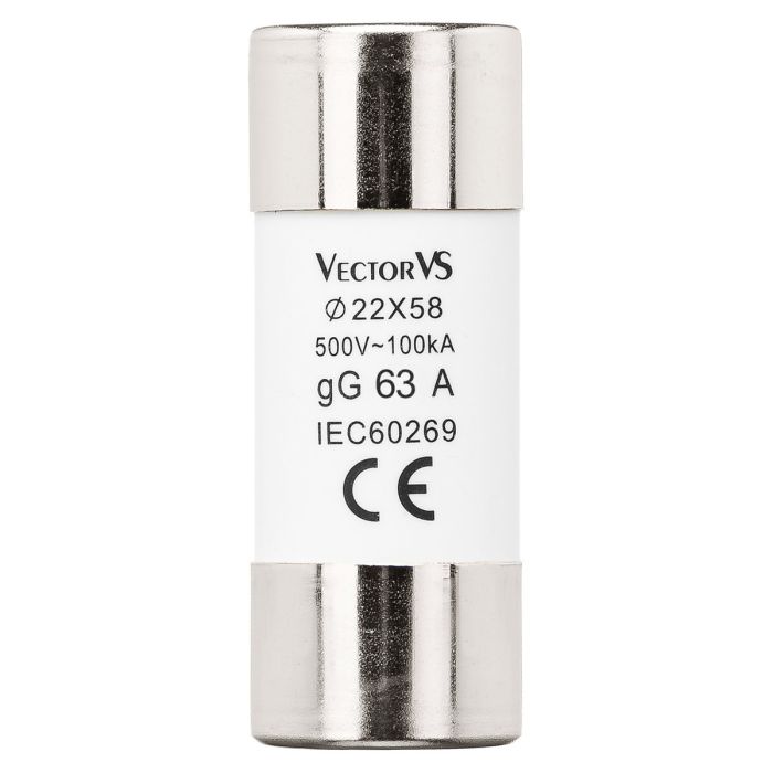 Запобіжник циліндричний Vector VS GENESIS 22x58 63A 500V AC