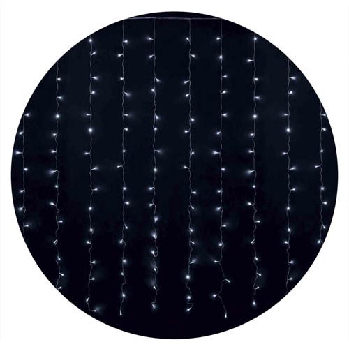 Гірлянда внутрішня CURTAIN 256LED 3х2м (біле світло) прозора IP20 Delux