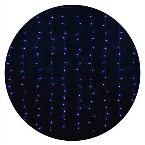 Гірлянда внутрішня CURTAIN 256LED 3х2м (синє світло) прозора IP20 Delux