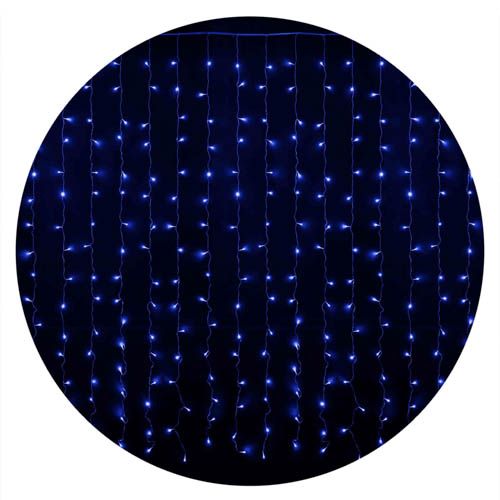 Гірлянда внутрішня CURTAIN 320LED 3х3м (синє світло) прозора IP20 Delux