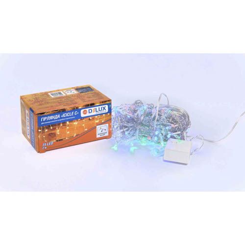 Гірлянда внутрішня ICICLE 75LED 2х0,7м RGB прозора IP20 Delux
