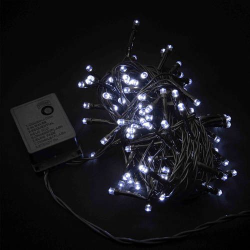 Гірлянда внутрішня STRING 100LED 5м (біле світло) чорна IP20 Delux