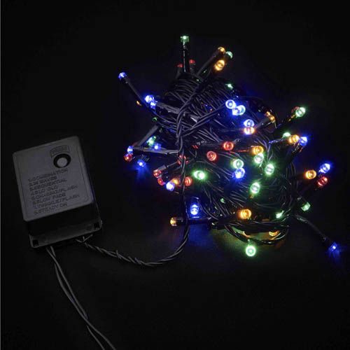 Гірлянда внутрішня STRING 100LED 5м RGB чорна IP20 Delux