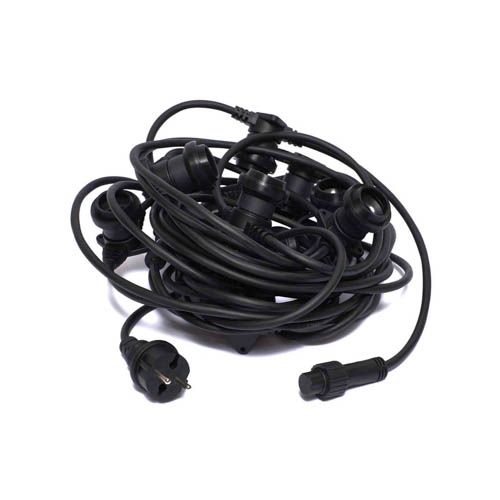 Гірлянда зовнішня BELT LIGHT 20м 25 патронів Е27 (без ламп) чорна IP65 Delux
