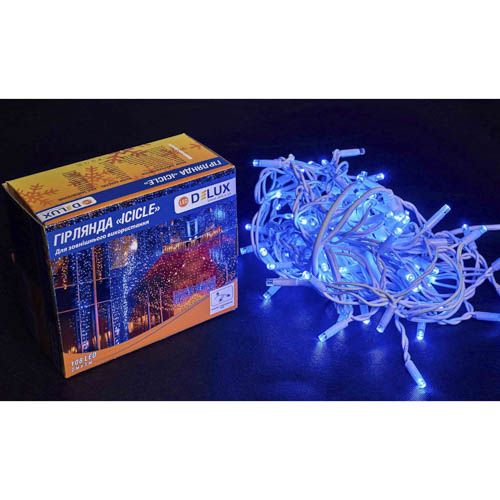 Гірлянда зовнішня ICICLE 108LED 2x1м блимаюча (синє світло) біла IP44 Delux