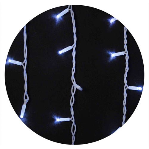 Гірлянда зовнішня ICICLE 75LED 2x0.7м (біле світло) біла IP44 Delux