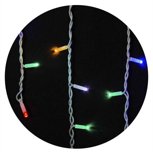 Гірлянда зовнішня ICICLE 75LED 2x0.7м блимаюча RGB біла IP44 Delux