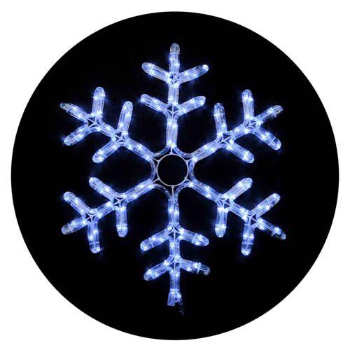 Гірлянда зовнішня сніжинка MOTIF 55см блимаюча (біле світло) IP44 Delux