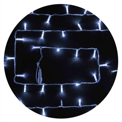 Гірлянда зовнішня STRING 100LED 10м блимаюча (біле світло) прозора IP44 Delux