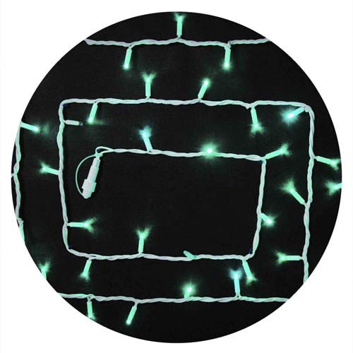 Гірлянда зовнішня STRING 100LED 10м блимаюча (зелене світло) біла IP44 Delux