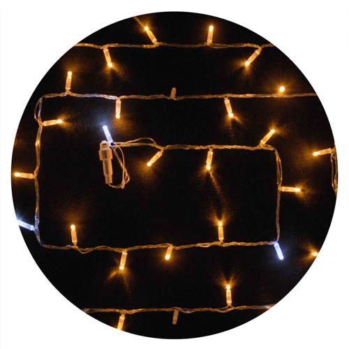 Гірлянда зовнішня STRING 100LED 10м блимаюча (жовте/біле світло) прозора IP44 Delux