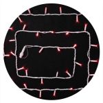 Гірлянда зовнішня STRING 100LED 10м (червоне світло) біла IP44 Delux