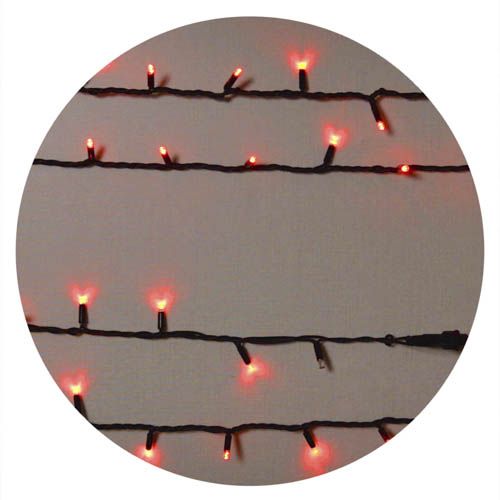 Гірлянда зовнішня STRING 100LED 10м (червоне світло) чорна IP44 Delux