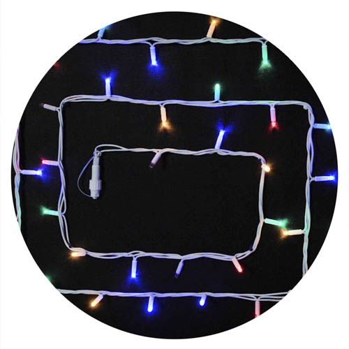 Гірлянда зовнішня STRING 100LED 10м RGB біла IP44 Delux