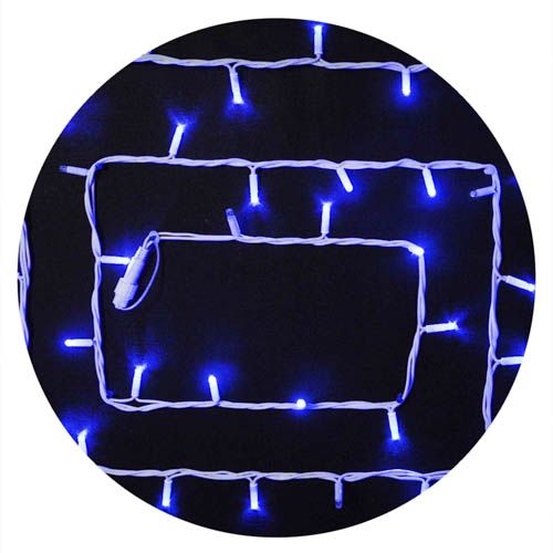 Гірлянда зовнішня STRING 100LED 10м (синє світло) біла IP44 Delux