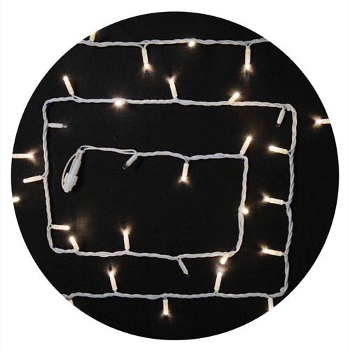 Гірлянда зовнішня STRING 100LED 10м (тепле біле світло) біла IP44 Delux
