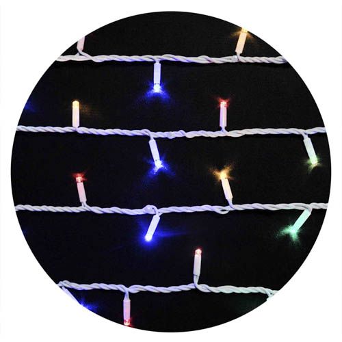 Гірлянда зовнішня STRING 200LED 20м блимаюча RGB біла IP44 Delux