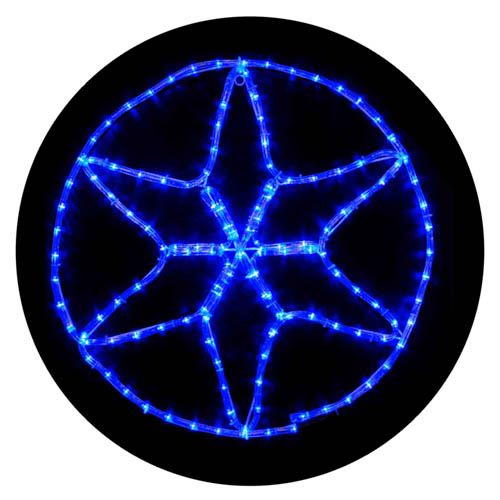 Гірлянда зовнішня зірка MOTIF 6 кінців блимаюча (синє світло) IP44 Delux