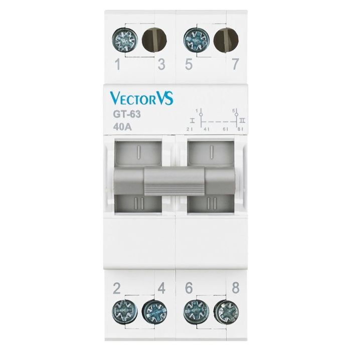 Модульний перемикач навантаження Vector VS GENESIS 2P 40 А (1-0-2)