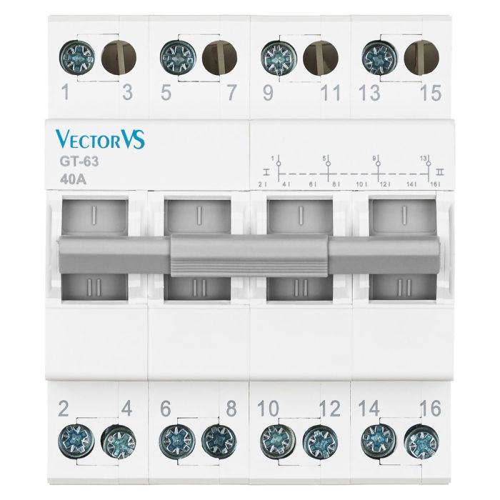 Модульний перемикач навантаження Vector VS GENESIS 4P 40 А (1-0-2)