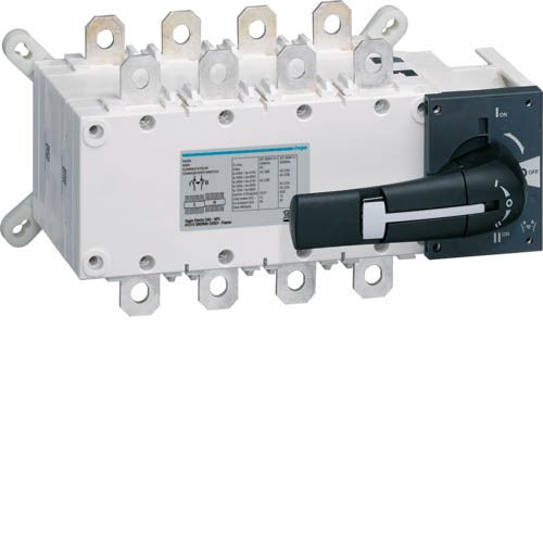Перемикач корпусний трьохпозиційний I-0-II, 4п 400А, Hager