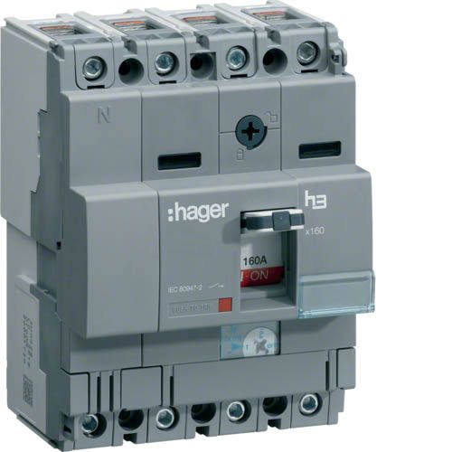 Автоматичний вимикач Hager x160: In=80А, 40kA, 4п