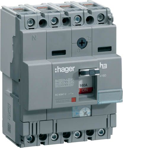 Автоматичний вимикач Hager x160: In=160А, 40kA, 4п