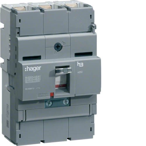 Автоматичний вимикач Hager x250: In=125А, 40kA, 3п